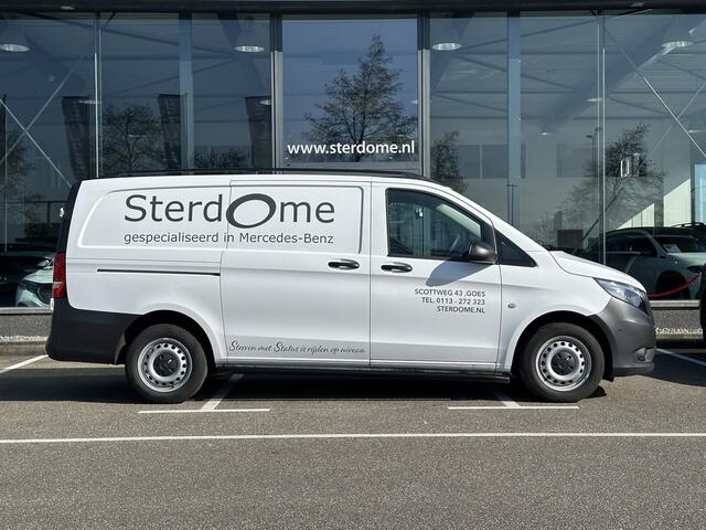 Mercedes-Benz VITO 110 CDI Lang l Zitcomfort pakket | MBUX l Apple Carplay en Android auto l Tweezitsbank voor | Trekhaak | BlueEFFICIENCY pakket | l NL auto l BPM vrij I Parkeerpakket | Regensensor l Dakrails l Sidebars l