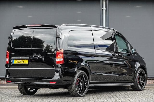 Mercedes-Benz VITO 119Cdi 190Pk 9G-Tronic Aut. | Dubbele Cabine | Mixto Pro | Extra lang | 2x Schuifdeur | Achteruitrijcamera | Afneembare trekhaak | Spoilerpack | Rode remzadels | 20''