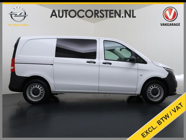 Mercedes-Benz VITO 116CDI Automaat Trekhaak Navi Ecc Cruise Control Euro 6 Camera Bluetooth Sortimo Kasten Stoelverwarming Cruise Control Pdc Lane Assist Betonplex Vloer Schuifdeur Achterdeuren Licht-/regensensor Zijwind assistent 1e Eigenaar 2.500KG Trekgewicht
