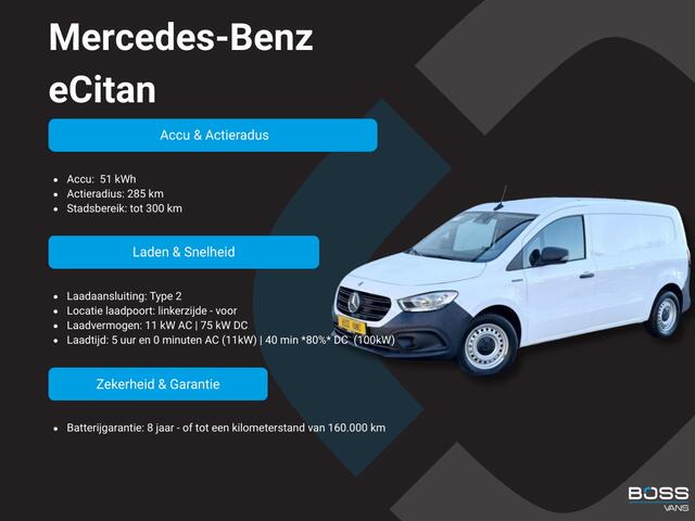 Mercedes-Benz eCitan 112 51kWh L2 284 WLTP 97.9% (SOH) Camera MBUX Trekhaak 75kW Snelladen Apple Carplay Cruise Control