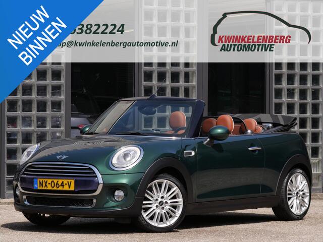 Mini COOPER Cabrio 1.5 CAMERA/ H&K AUDIO/ BRITISH RACING GREEN MET BRUIN LEDER!!