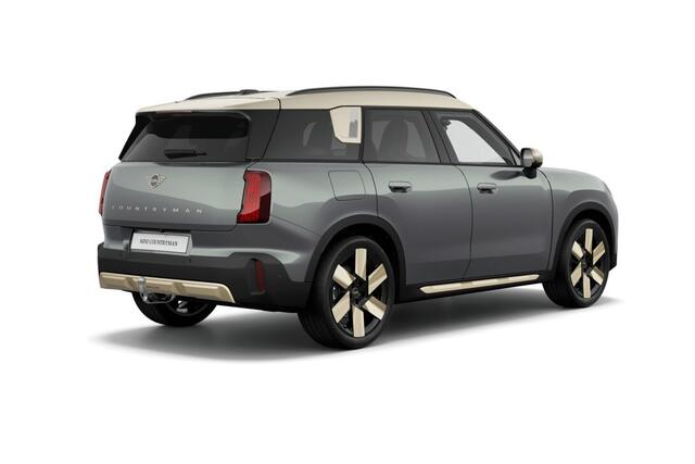 Mini COUNTRYMAN C Favoured XL | Dak en spiegelkappen in Vibrant Silver | 20" LM Windmill Spoke 2-tone | Trekhaak met elektrisch wegklapbare kogel | Glazen Panoramadak | Extra getint glas in achterportierruiten en achterruit