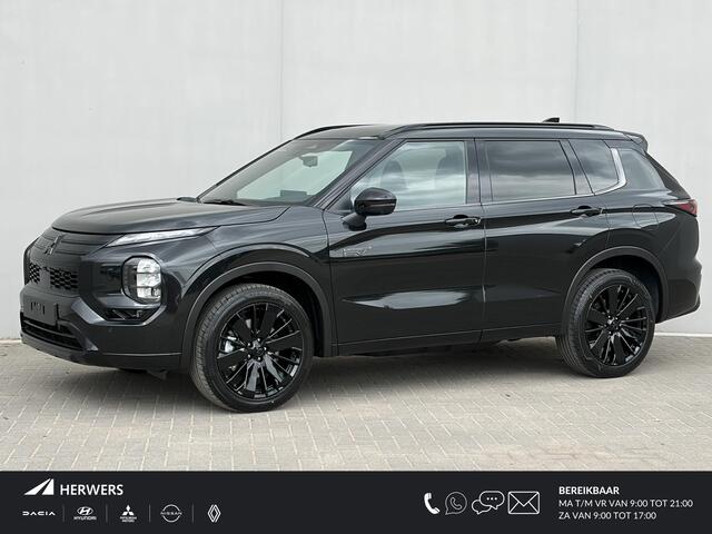 Mitsubishi OUTLANDER 2.4 PHEV Black Edition / ¤4000,- Voordeel Op Nieuwprijs / Uit voorraad leverbaar / 20 inch zwarte lichtmetalen velgen / Schuif-Kanteldak / Elektrisch verstelbare stoelen met geheugen functie / Elektrische achterklep / Stoel verwarming & ventilatie
