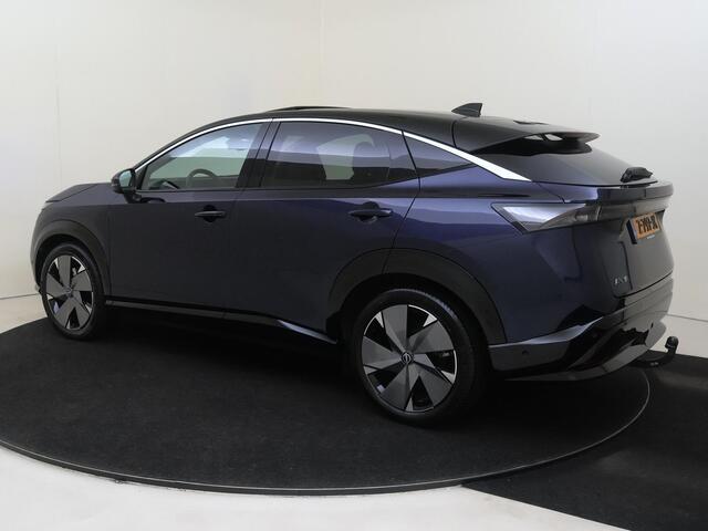 Nissan Ariya Evolve 91 kWh | Apple Carplay/Android | cruise control adaptief | elektrisch glazen panorama-dak | lederen/microvezel bekleding | navigatiesysteem full map | voorstoelen verwarmd en geventileerd | warmtepomp | lichtmetalen velgen |
