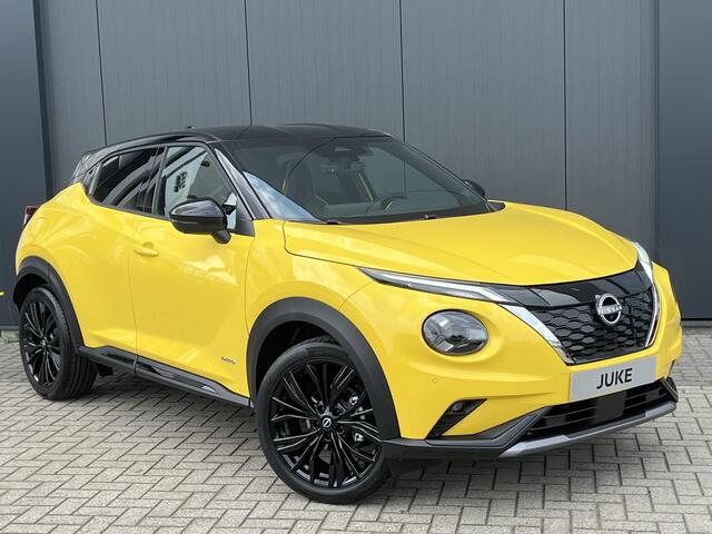 Nissan JUKE 1.6 Hybrid 143 N-Sport |NU BIJ ONS IN DE SHOWROOM DE NIEUWE JUKE N-SPORT IN YELLOW METALLIC EN CARBON BLACK DAK|