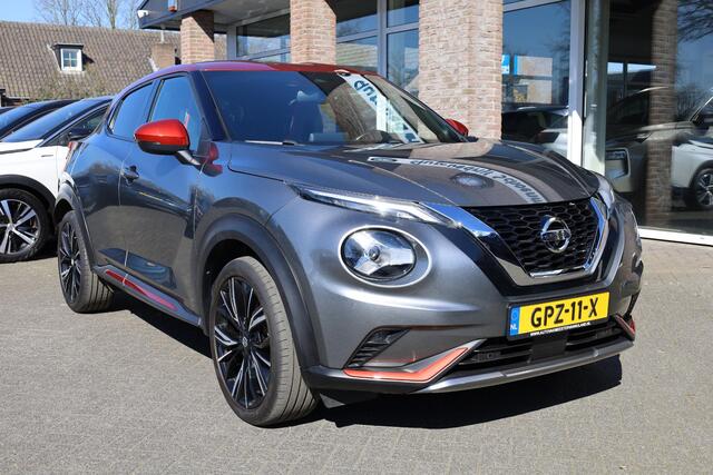 Nissan JUKE 1.0 DIG-T N-Design PRO-PILOT 360-CAMERA LEER CARPLAY BOSE DUO-TONE ZWARTE-HEMEL DAB NAVI 19"LMV 2xPDC
