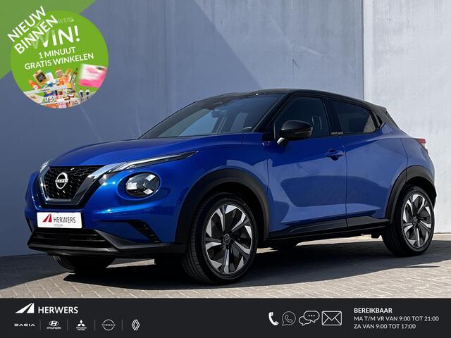 Nissan JUKE 1.0 DIG-T Tekna Automaat / Weinig km / Dealer onderhouden / Pro Pilot / Adapt. CC / Dode hoek detectie / Stuur-, stoel- en voorruitverwarming / Navi / Apple Carplay Android /