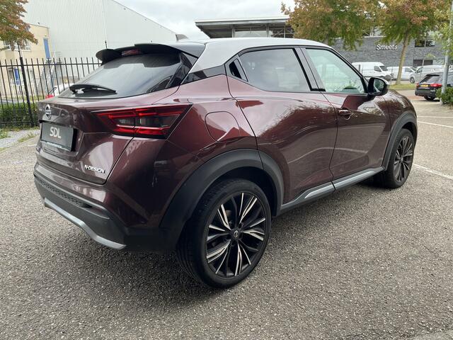 Nissan JUKE 1.0 DIG-T N-Design // ADAPT. CRUISE // BOSE AUDIO // LEDER-ALCANTARA // 360 CAMERA // DODEHOEK // NAVI+CARPLAY // KEYLESS //
