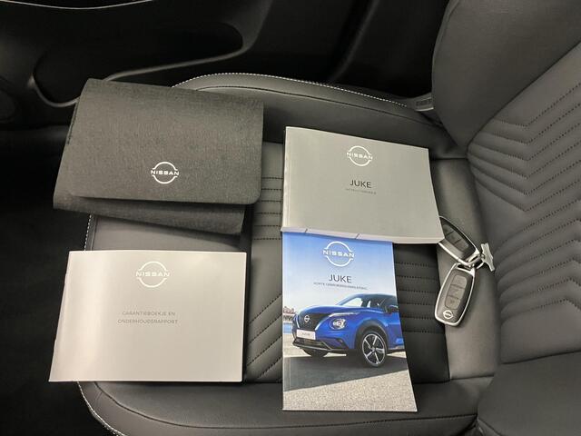 Nissan JUKE 1.6 Hybrid Tekna / ¤3500,- Eindejaarsvoordeel / Nieuw uit Voorraad Leverbaar / Lederen Bekleding / Bose Premium Audio / Technology Pack /Stoel- en Stuurverwarming / Voorruitverwarming / 19 Inch Velgen /