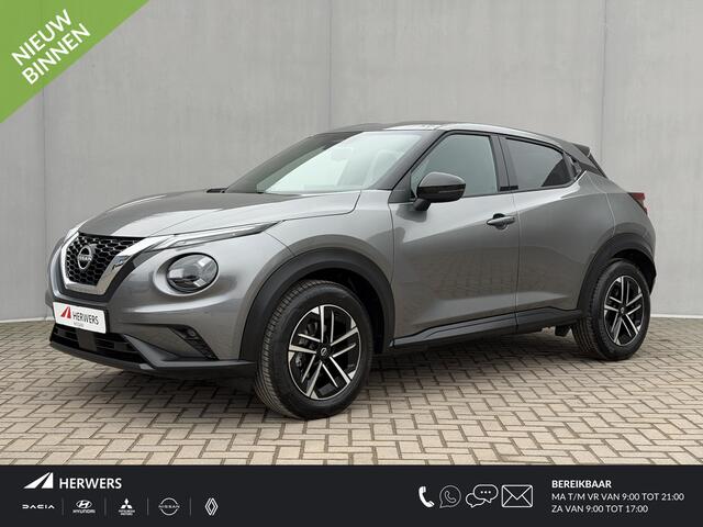 Nissan JUKE 1.0 DIG-T N-Connecta / Fabrieksgarantie tot 4-2028 / Navigatie / Camera / Stoel Verwarming / Stuurwiel Verwarming / Apple Carplay & Android Auto / Cruise Control / Clima / PDC /