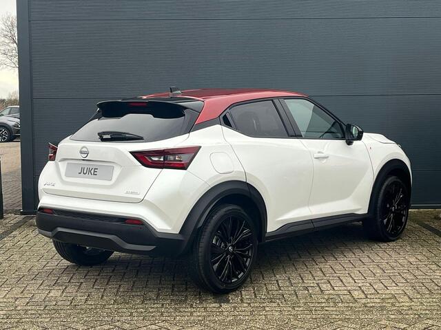 Nissan JUKE 1.6 Hybrid Red-Line Edition 143PK | Rijklaarprijs! | Limited Edition 1 of 25 | Rode Details | BOSE Audio | Adaptieve Cruise Control | 360 Camera | Stoel,- Stuur en Voorruitverwarming | 19'' Inch Zwarte Velgen | Zwart Leder Interieur | Apple CarPlay & Andr