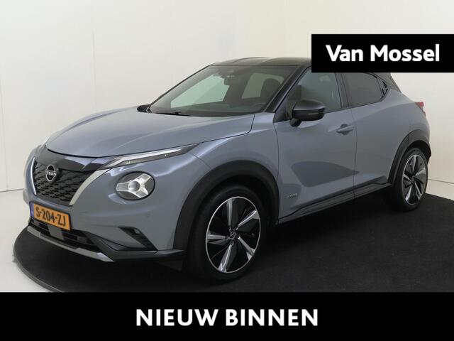 Nissan JUKE 1.6 Hybrid N-Design | airco automatisch | Apple Carplay/Android Auto | Autonomous Emergency Braking | cruise control | lederen interieurdelen | LED koplampen | lichtmetalen velgen 19" | navigatiesysteem full map |