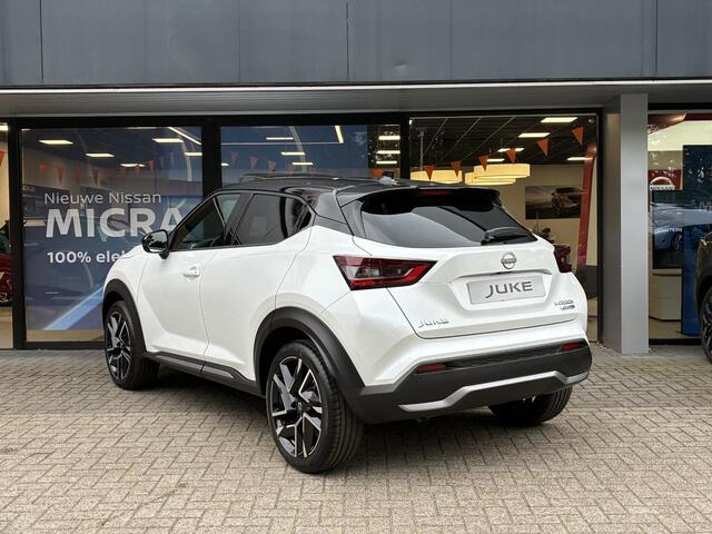Nissan JUKE 1.6 Hybrid N-Design NIEUW UIT VOORRAAD LEVERBAAR | Verwarmbare stoelen- en stuurwiel | Climate Control | Navigatiesysteem | Parkeersensoren voor- en achter | Apple CarPlay & Android Auto | 10 jaar fabrieksgarantie