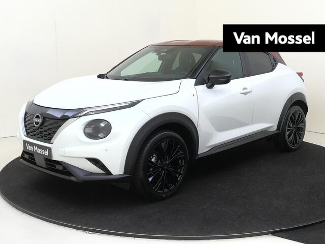 Nissan JUKE Hybrid 143 6AT Red-line Edition 143PK | Rijklaarprijs! | Limited Edition 1 of 25 | Rode Details | BOSE Audio | Adaptieve Cruise Control | 360 Camera | Stoel,- Stuur en Voorruitverwarming | 19'' Inch Zwarte Velgen | Zwart Leder Interieur | Apple CarPlay & Android Auto | Nieuw uit voorraad leverbaar!