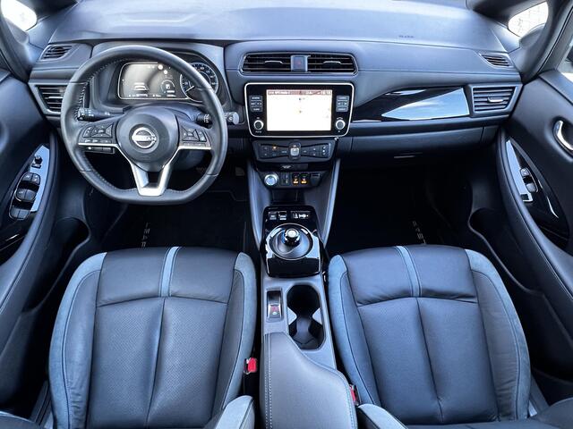 Nissan LEAF e+ Tekna 59 kWh Automaat / Pro Pilot Adaptieve CC / Dode hoek detectie / Navigatie / Camera 360° / Leer / Apple Carplay Android / Stuur-, stoel- en achterbankverwarming /