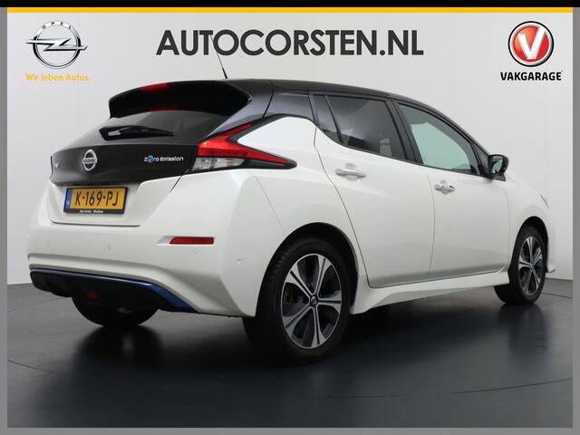 Nissan LEAF e+ Tekna 62kWh 218PK Leder Adpatieve Cruise Bose-Sound Navi 360°Camera Apple Carplay Android Auto Stuur+Stoelverwarming v+a Keyless File assistent Pdc Led Bluetooth DAB Dodehoek Detector Privacy Glas Rijstrooksensor met correctie Verkeersbord detectie Two