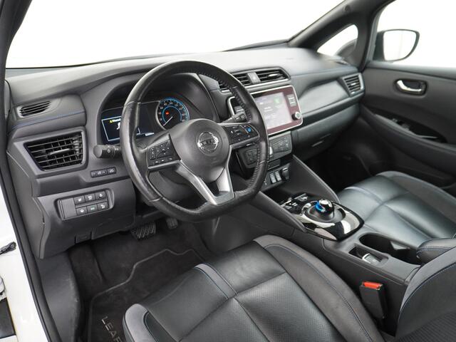 Nissan LEAF e+ Tekna 62kWh 218PK Leder Adpatieve Cruise Bose-Sound Navi 360°Camera Apple Carplay Android Auto Stuur+Stoelverwarming v+a Keyless File assistent Pdc Led Bluetooth DAB Dodehoek Detector Privacy Glas Rijstrooksensor met correctie Verkeersbord detectie Two