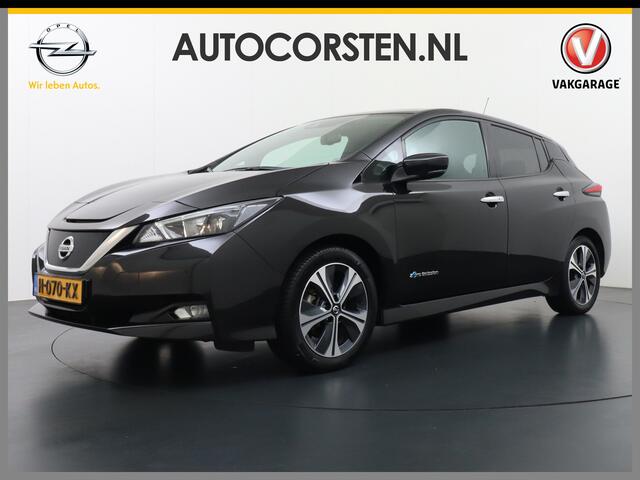 Nissan LEAF N-Connecta 40kWh Apple Carplay Android Auto Trekhaak Cruise control adaptief 360°Camera Navi Ecc Stoel+Stuurverwarming Keyless DAB Dodehoek detector Rijstrooksensor met correctie Uitparkeer waarschuwing Verkeersbord detectie Bluetooth Privacy Glas Lmv 17"