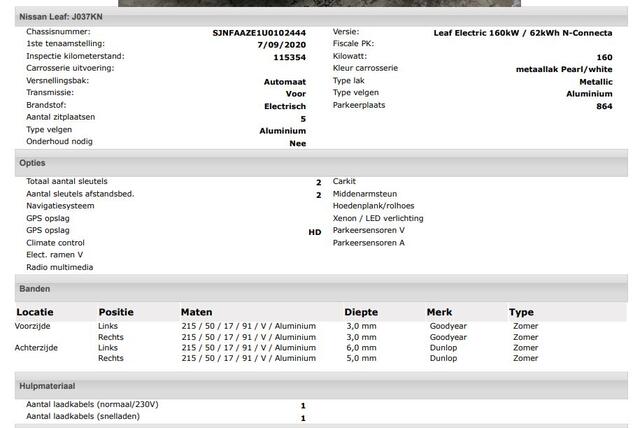 Nissan LEAF Electric+ 160kW / 62kWh N-Connecta / Pdc.+Camera / Navigatie / Airco-ecc./ Stoelverwarming / WLTP +/- 385KM* /