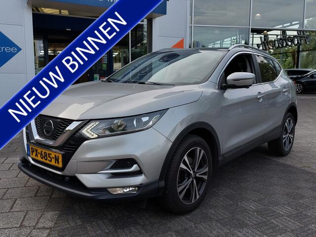 Nissan QASHQAI 1.2 DIG-T 116pk N-Connecta Design-Pack | Origineel NL | Navi | Clima | Cruise | Keyless Entry | Panoramadak | Pdc V+A+360 Camera | Rijstrook+Licht+Regensensor | Privacy Glass | 18''lm