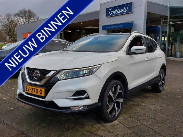 Nissan QASHQAI 1.2 DIG-T 116pk Tekna+ | Origineel NL | Navi | Bose Sound | Clima | Cruise | Leder+Verwarmd+Elek.Verstel | Panoramadak | Keyless Entry | Pdc V+A+Assist+360 Camera | Dodehoek+Rijstrooksensor