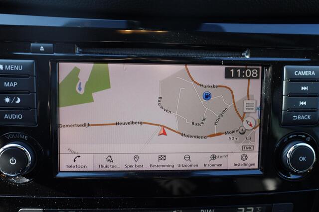Nissan QASHQAI 1.3 DIG-T Tekna 360-CAMERA PANO CARPLAY DAB RUIT+STOELVERW. 19"LMV HALFLEER NAVI CRUISE 2xPDC CLIMA DODEHOEKSENSOR ENZ!