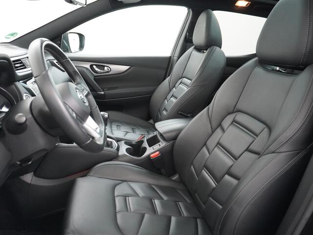 Nissan QASHQAI T 116Pk Edition Leder Panoramadak 360°-Camera Bose-Sound Navi Ecc Cruise Control Dab Led Stoelverwaming Lmv 19" Memory Leather-Pack Rijstrooksensor Verwarmde voorruit Privacy Glas Zeer Compleet!
