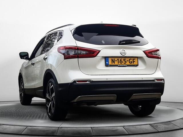 Nissan QASHQAI 1.3 DIG-T Tekna + (160 PK) Keurig-Onderh. BOVAG-Garantie. Panoramadak, Sportstoelen-Leer-Verwarmd, Navigatie/Apple-Carplay/Android-Auto, Keyless-Entry, Premium-Audio, Rondom-Zichtcamera, Privacy-Glas