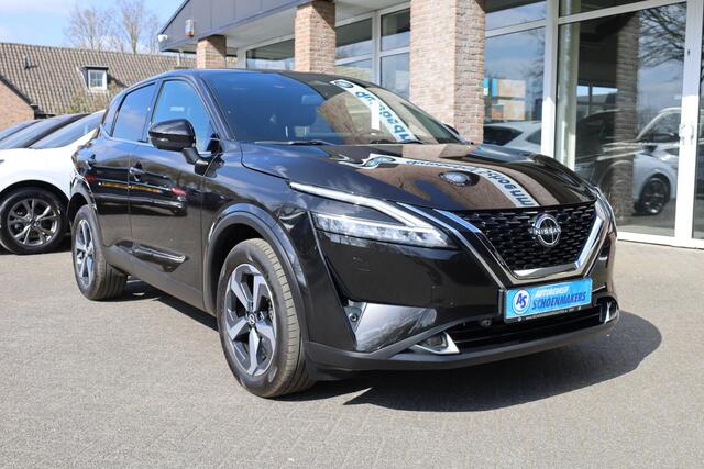 Nissan QASHQAI 1.3 MHEV Xtronic Tekna HUD PRO-PILOT HALFLEER ACC 360-CAMERA RUIT/STUUR/STOELVERWARMING DAB CARPLAY ELEK.ACHTERKLEP 18"LMV ZWARTE-HEMEL