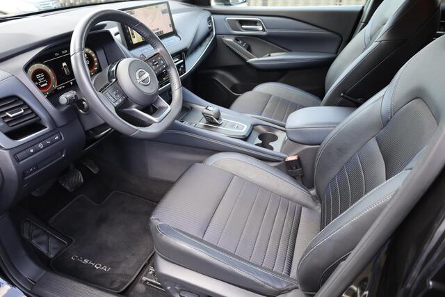 Nissan QASHQAI 1.3 MHEV Xtronic Tekna HUD PRO-PILOT HALFLEER ACC 360-CAMERA RUIT/STUUR/STOELVERWARMING DAB CARPLAY ELEK.ACHTERKLEP 18"LMV ZWARTE-HEMEL