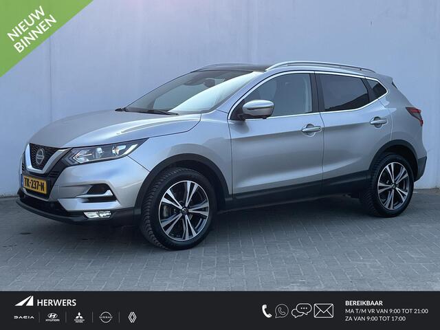 Nissan QASHQAI 1.2 N-Connecta Automaat / Trekhaak (Trekgewicht 1.000kg) / Panorama-dak / 360° Camera / Cruise- en Climate Control / Keyless Entry & Start / Parkeersensoren voor en achter / Navigatie full map / Bluetooth / Lane assist