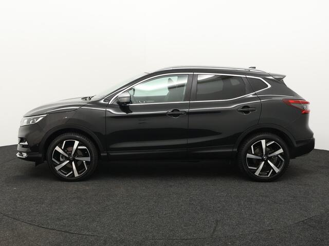 Nissan QASHQAI 1.6 Tekna + Airco, bluetooth, cruise control, dakrails, dode hoek detectie, hill hold functie, keyless entry, verwamtvooruit, stuur multifunctioneel, vermoeidsheidserkkening, bord detectie, rijstrooksens Trekhaak 1500 KG 164 PK Ben je op zoek naar een com