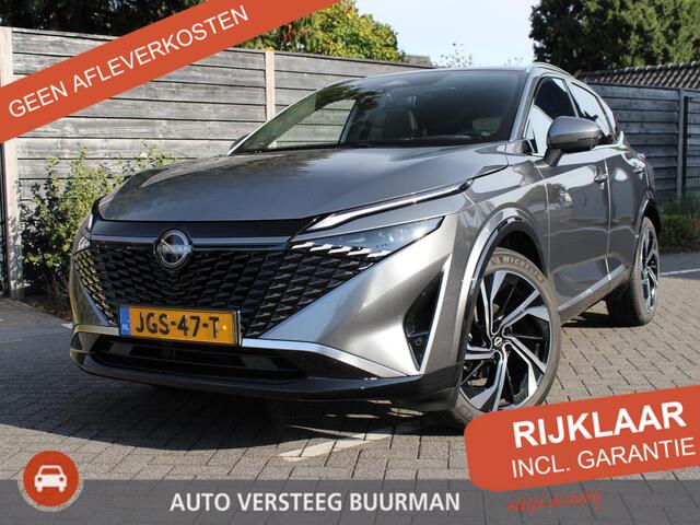 Nissan QASHQAI Tekna Plus 1.3 MHEV 158PK Xtronic Automaat Lederen bekleding, Stoel-Stuur en voorruitverwarming, Electrisch bedienbare achterklep, 20 inch Lichtmetalen velgen, Camera rondom zicht