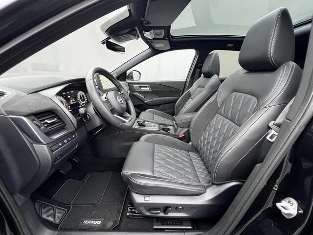 Nissan QASHQAI 1.3 MHEV Xtronic Tekna Plus Fabrieksgarantie tot 03-2028 / 1.800 kg trekgewicht / Panorama dak / Leder / Elektr. stoelen met massagefunctie en elektr. klep / Navigatie / Adaptieve CC / HUD / Camera 360° / Stuur-, stoel- en voorruitverwarming / 20" LM wi