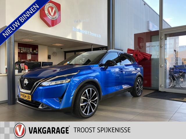 Nissan QASHQAI 1.3 MHEV Xtronic Tekna Plus,1e Eigenaar,Dealeronderhouden,Automaat.Panoramadak,Navigatie,Rondomzicht Camera,Head-Up Display,Volledig Digitaal Instrumentenpaneel,Climate&Cruisecontrol Adaptief,Telefoonlader,Bose,Luxe Leder.Stuur&Stoelverwarming&Massagefunt