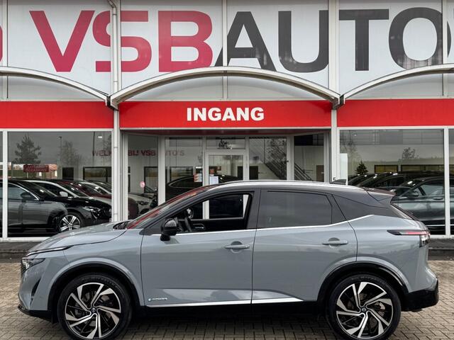 Nissan QASHQAI 1.5 e-POWER AUT. 190PK TEKNA+ FACELIFT LEER PANO-DAK HEAD-UP NAVI CAMERA CARPLAY NARDO-GREY