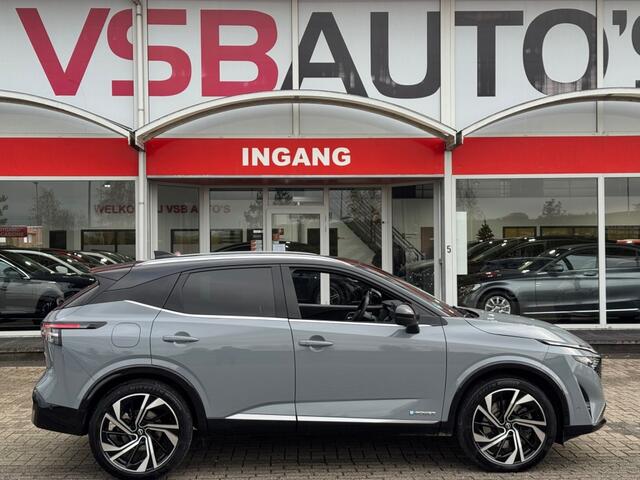 Nissan QASHQAI 1.5 e-POWER AUT. 190PK TEKNA+ FACELIFT LEER PANO-DAK HEAD-UP NAVI CAMERA CARPLAY NARDO-GREY