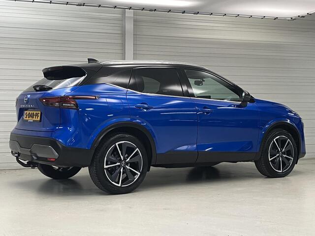 Nissan QASHQAI 1.3 MHEV Xtronic Tekna / Dealer Onderhouden / Panoramadak / All Seasonbanden / Trekhaak 1800 KG / Adaptive Cruise Control / Dual Zone Climate Control / Half Lederen Bekleding / 360 Graden Camera /