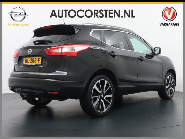 Nissan QASHQAI DIG-T 116PK AUT. Pano-Dak Leer+Elektr.+Verwarmd 360°Camera Automaat Navi TrekhaakPdc Tekna Lmv Led Stoelverwarming Bluetooth Isofix Origineel Nederlandse Auto