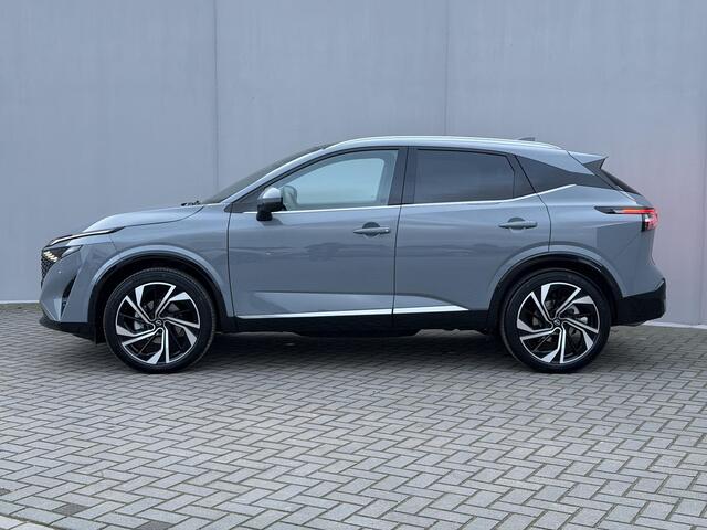 Nissan QASHQAI 1.3 MHEV Xtronic Tekna Plus / Fabrieksgarantie tot 07-2028 / Panoramadak / HUD / ACC Cruise / 360° Camera / BOSE / Alcantara & Lederen bekleding / Elektr. Stoelen + Memory / Massage Functie / Elektr. Klep / DAB /