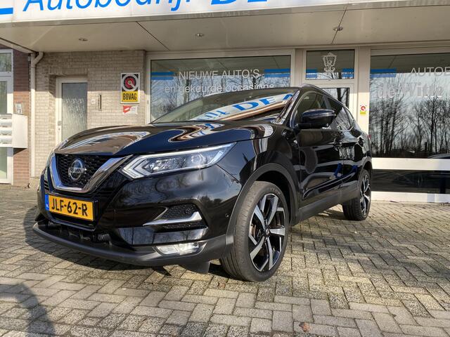 Nissan QASHQAI 1.3 DIG-T Tekna Panodak/Cruisecontr. ad./Dodehoek det./Rondomzicht camera/ Leder Alcant. bekleding/Navi Fullmap/KeylessEntry+start/Elektr. verst.bare stoel/Park.sensoren v+a/Stoelverw./Ledverl./Uitparkeerwaa