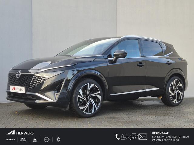 Nissan QASHQAI 1.3 MHEV Xtronic Tekna Plus Automaat / Nieuw Model / Facelift / HUD / Panoramadak / Stoel met massage functie / Trekgewicht 1800 kg / Elektrische achterklep / Rondomzicht camera / Stuur-, Stoel en Voorruit verwarming /