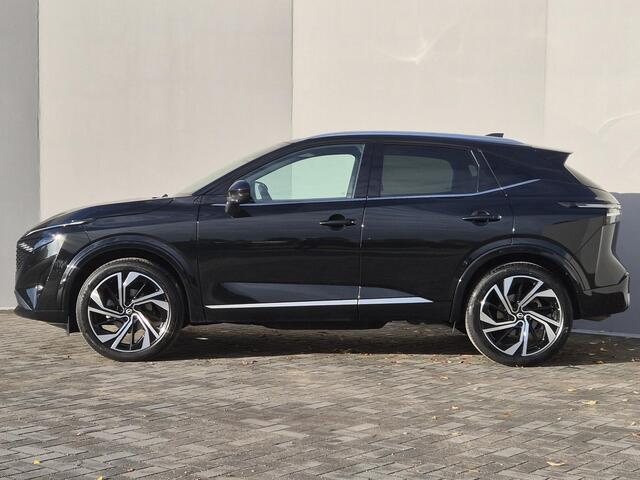 Nissan QASHQAI 1.3 MHEV Xtronic Tekna Plus / Fabrieksgarantie tot 03-2028 / Panoramadak / HUD / Trekgewicht 1800 kg / Elektrische achterklep / Stoel met massage functie / Rondomzicht camera / Stuur-, Stoel en Voorruit verwarming / Bose Audio Systeem / 360 Camera /