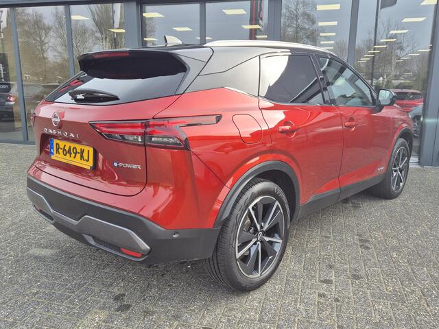 Nissan QASHQAI 1.5 e-Power Tekna | Gen-2 | 1/2 lederen interieur | Glazen dak | 19 inch LM Velgen | Fuji Red speciale kleur | 1e eigenaar | Keurig onderhouden