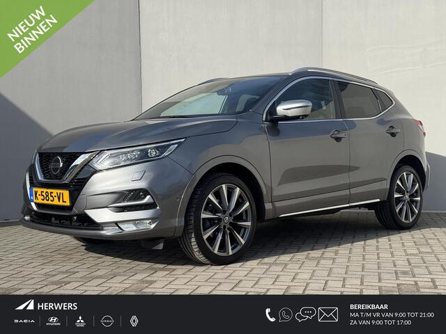 Nissan QASHQAI 1.3 DIG-T Tekna + / Trekhaak 1500 KG / All Seasonbanden / Lederen Bekleding / Panoramadak / Bose Audio / Stoelverwarming / Verwarmde Voorruit / Navigatie / 360 Graden Camera /