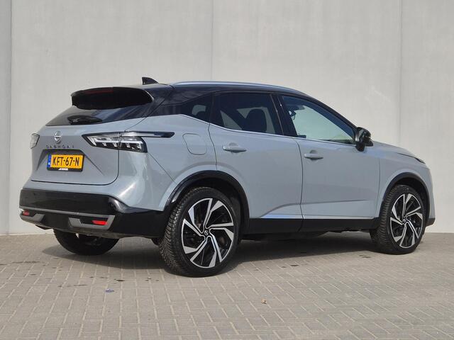 Nissan QASHQAI 1.3 MHEV Xtronic Tekna Plus / Fabrieksgarantie tot 02-2028<100.000 / Dealer onderhouden / Panoramadak / Trekgewicht 1800 kg / Voorstoel met massage functie / Head Up Display / Bose Audio Systeem / Elektrische achterklep / Stuur- Stoel & Achterbank verwarm