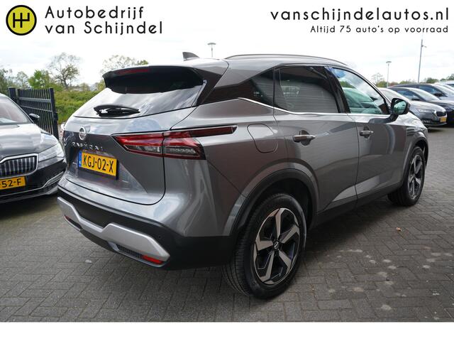 Nissan QASHQAI 1.3 MHEV Xtronic Tekna LUXE - PANODAK - 360 CAM - CARPLAY / ANDROID - 1800KG TREKGEWICHT - HALF LEDER - ADAPT. CRUISE - DODEHOEKSENSOR - HEADUP - KEYLESS - ELEKTR. KLEP + STOEL - LED - DRAADLOZE LADER ETC.