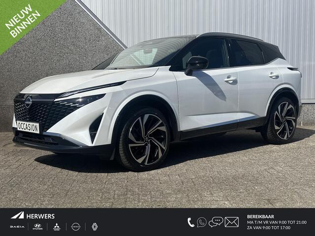 Nissan QASHQAI 1.3 MHEV Xtronic Tekna Plus Automaat / 1800kg Trekgewicht / Apple Carplay Android Auto / Bose Audio Installatie / Panorama Dak / Stoel,- Stuur en Voorruit Verwarming / Leder- Alcantara Interieur /