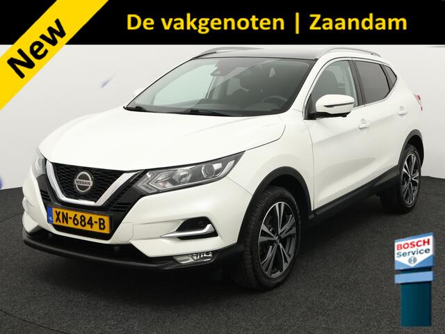 Nissan QASHQAI 1.2 N-Connecta Bluetooth, Cruise control, Parkeersensor voor en achter, Keyless entry, Navigatiesysteem full map, Rijstrooksensor Ruime en comfortabele SUV. Luxe N-Connecta uitvoering. Veel moderne opties. Ideaal voor gezin en lange afstanden.Hoge instap