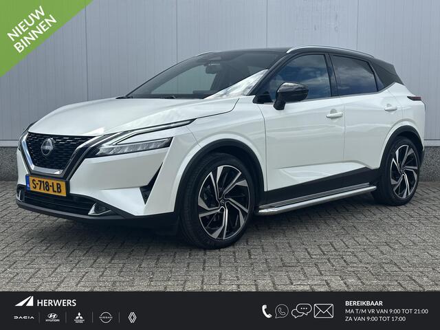 Nissan QASHQAI 1.3 MHEV Xtronic Tekna Plus / Panoramadak / BOSE / ACC / Luxe Lederen Bekleding / Stoel & Stuurwiel Verwarming / Elektr. Stoelen / Elektr. Achterklep / Memory Stoelen /